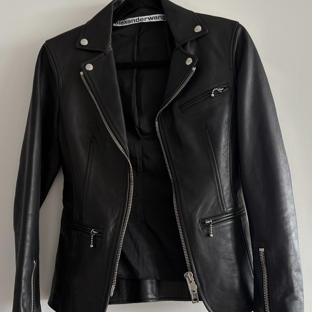 Alexander Wang black leather jacket